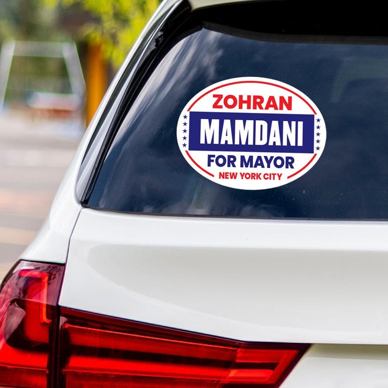 Zohran Mamdani 2025 Bumper Sticker, NYC Mayor Election, Political Campaign Vinyl Decal, Vote Mamdani, NYC Election Car Sticker, 6" x 4.5"