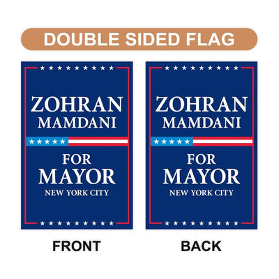 Zohran Mamdani For New York City Mayor Election 2025 Garden Flag, Double Sided, NYC’s Mayor, Race Red White & Blue Flag