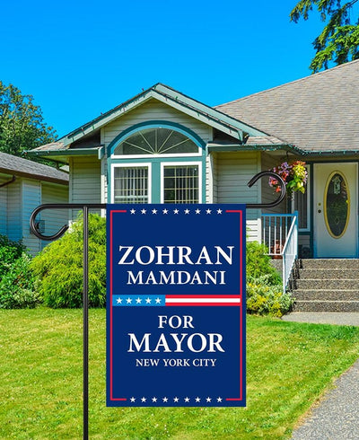 Zohran Mamdani For New York City Mayor Election 2025 Garden Flag, Double Sided, NYC’s Mayor, Race Red White & Blue Flag