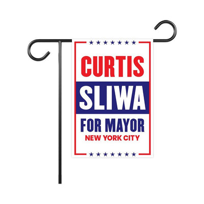 Curtis Sliwa For New York City Mayor Election 2025 Garden Flag, Double Sided, NYC’s Mayor, Race Red White & Blue Flag