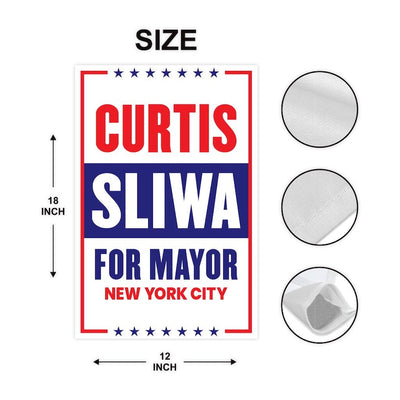 Curtis Sliwa For New York City Mayor Election 2025 Garden Flag, Double Sided, NYC’s Mayor, Race Red White & Blue Flag