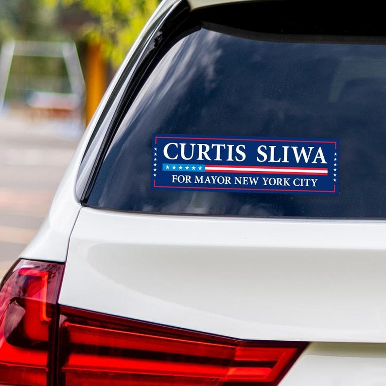 Curtis Sliwa 2025 Bumper Sticker, NYC Mayor Election, Political Campaign Vinyl Decal, Vote Mamdani, NYC Election Car Sticker, 10" x 3"