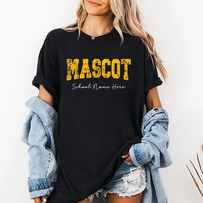 Custom School Mascot Short Sleeve Shirt, School Logo Team Name Short Sleeve Shirt, Back to School Sports Tee, Unisex Spirit Short SleeveShirt