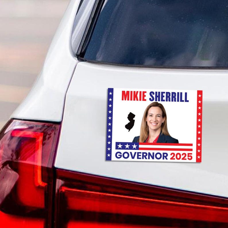 Mikie Sherrill For New Jersey Governor 2025 Car Magnet - Vote Mikie Sherrill Vehicle Magnet, Governor Elections 2025 Magnet - 6" x 4.5"