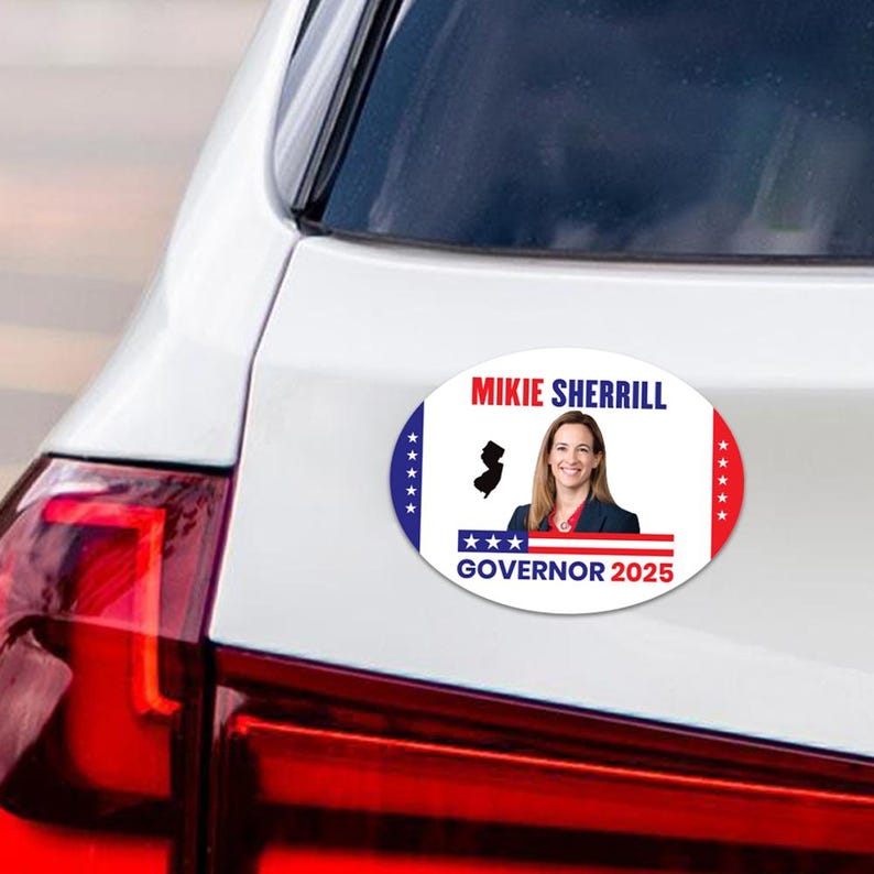 Mikie Sherrill For New Jersey Governor 2025 Car Magnet - Vote Mikie Sherrill Vehicle Magnet, Governor Elections 2025 Magnet - 6" x 4.5"