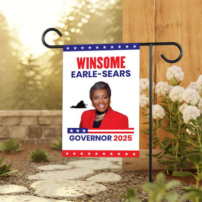 Winsome Earle-Sears For Virginia Governor 2025 Garden Flag, Double Sided, 2025 Governor Flag, Elections Flag, Race Red White & Blue Flag