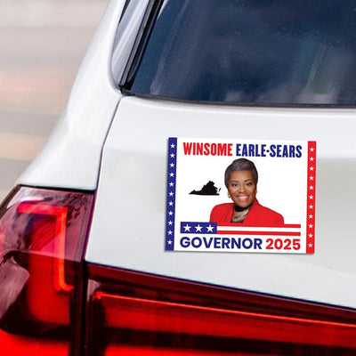 Winsome Earle-Sears For Virginia Governor 2025 Car Magnet - Vote Winsome Earle-Sears Vehicle Magnet, Governor Elections Magnet - 6" x 4.5"