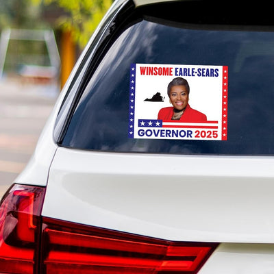 Winsome Earle-Sears For Virginia Governor 2025 Vinyl Sticker, Vote Winsome Earle-Sears Decal, Governor Elections Bumper Sticker, 6" x 4.5"