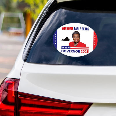 Winsome Earle-Sears For Virginia Governor 2025 Vinyl Sticker, Vote Winsome Earle-Sears Decal, Governor Elections Bumper Sticker, 6" x 4.5"