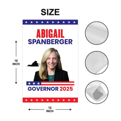 Abigail Spanberger For Virginia Governor 2025 Garden Flag, Double Sided, 2025 Governor Flag, Elections Flag, Race Red White & Blue Flag