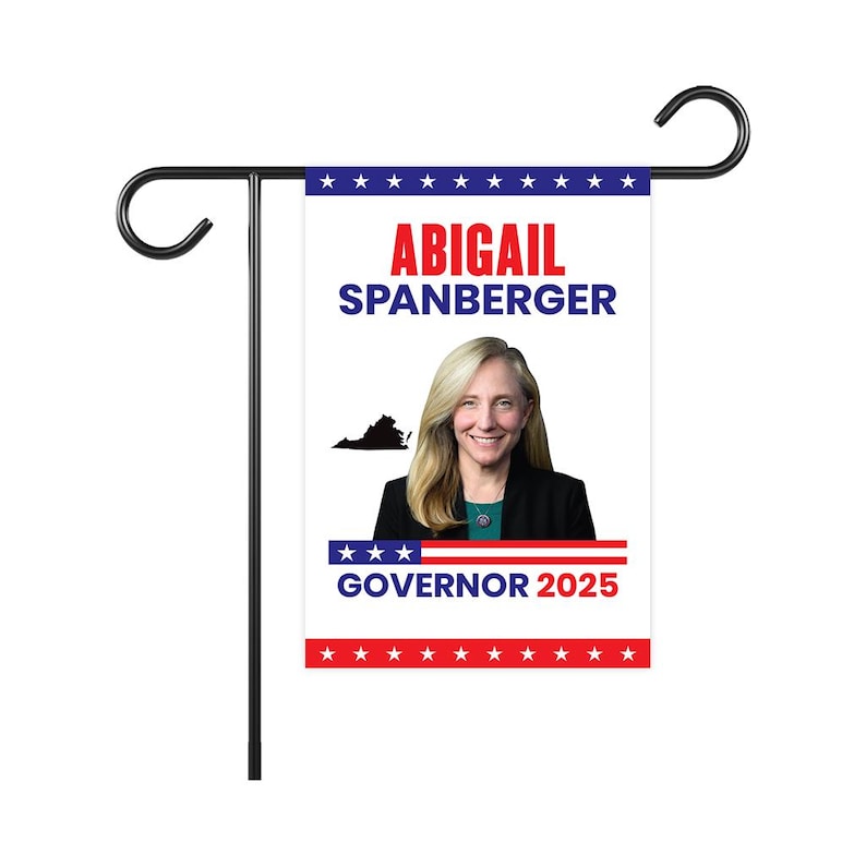 Abigail Spanberger For Virginia Governor 2025 Garden Flag, Double Sided, 2025 Governor Flag, Elections Flag, Race Red White & Blue Flag