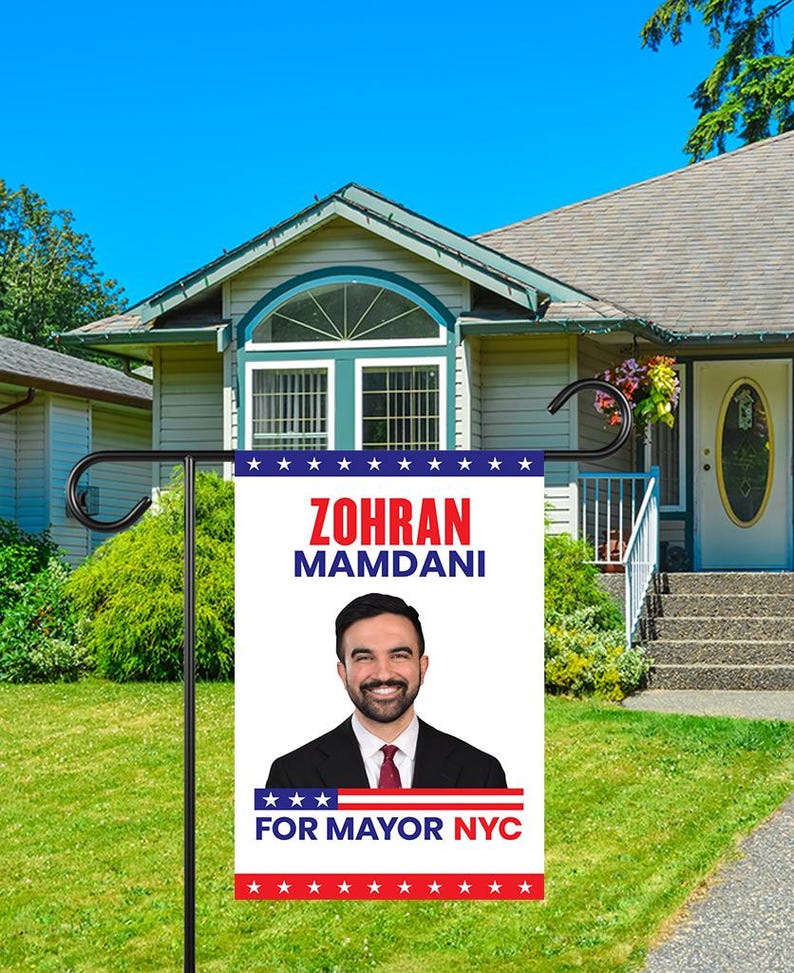 Zohran Mamdani For New York City Mayor Election 2025 Garden Flag, Double Sided, NYC’s Mayor, Race Red White & Blue Flag