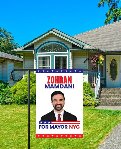 Zohran Mamdani For New York City Mayor Election 2025 Garden Flag, Double Sided, NYC’s Mayor, Race Red White & Blue Flag