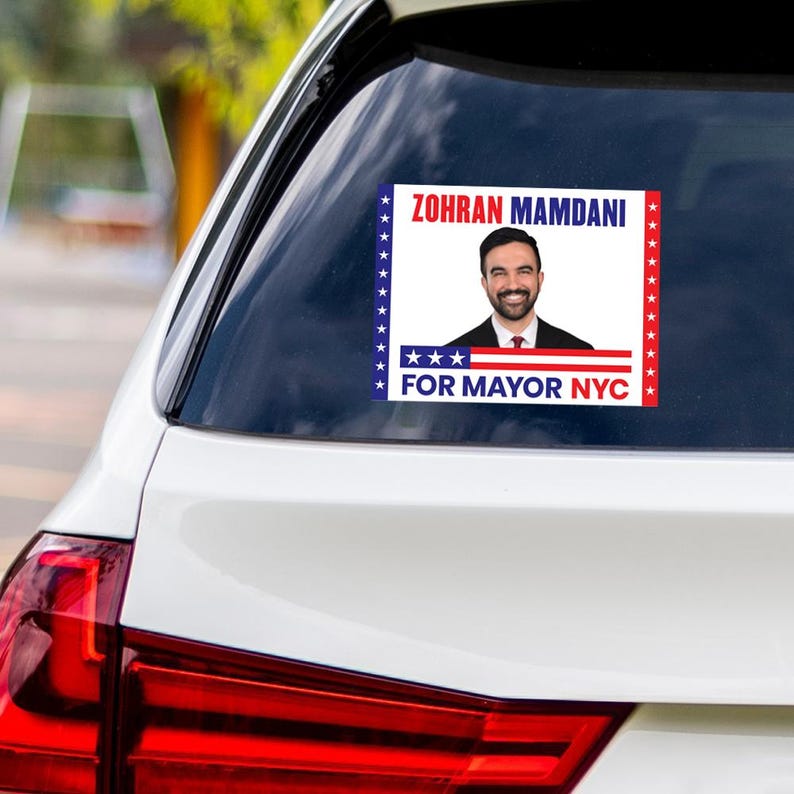 Zohran Mamdani 2025 Bumper Sticker, NYC Mayor Election, Political Campaign Vinyl Decal, Vote Mamdani, NYC Election Car Sticker, 6" x 4.5"