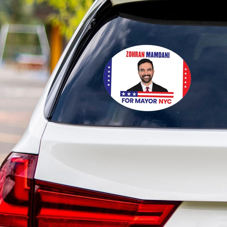 Zohran Mamdani 2025 Bumper Sticker, NYC Mayor Election, Political Campaign Vinyl Decal, Vote Mamdani, NYC Election Car Sticker, 6" x 4.5"