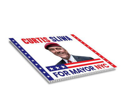Curtis Sliwa For New York City Mayor 2025 Election Yard Sign, Corrugated Plastic Election Race Red White & Blue Sign with Metal H-Stake