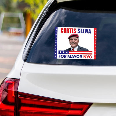 Curtis Sliwa 2025 Bumper Sticker, NYC Mayor Election, Political Campaign Vinyl Decal, Vote Mamdani, NYC Election Car Sticker, 6" x 4.5"