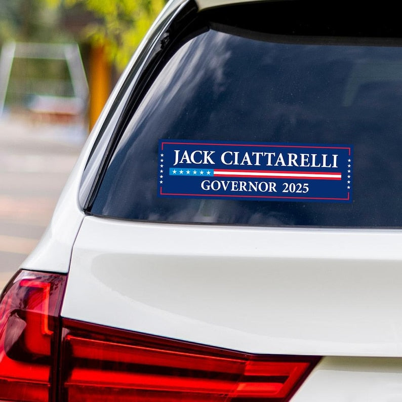 Jack Ciattarelli For New Jersey Governor 2025 Vinyl Sticker, Vote Jack Ciattarelli Decal, Governor Elections 2025 Bumper Sticker, 10" x 3"