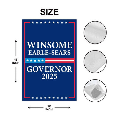 Winsome Earle-Sears For Virginia Governor 2025 Garden Flag, Double Sided, 2025 Governor Flag, Elections Flag, Race Red White & Blue Flag