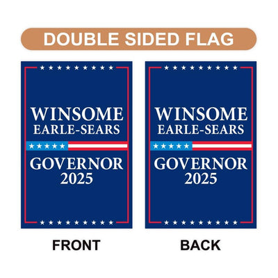 Winsome Earle-Sears For Virginia Governor 2025 Garden Flag, Double Sided, 2025 Governor Flag, Elections Flag, Race Red White & Blue Flag