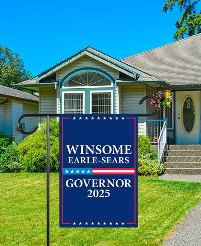 Winsome Earle-Sears For Virginia Governor 2025 Garden Flag, Double Sided, 2025 Governor Flag, Elections Flag, Race Red White & Blue Flag