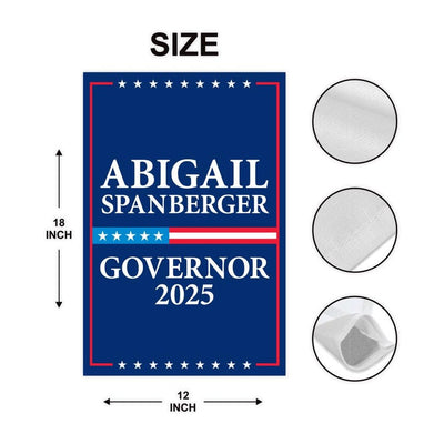 Abigail Spanberger For Virginia Governor 2025 Garden Flag, Double Sided, 2025 Governor Flag, Elections Flag, Race Red White & Blue Flag