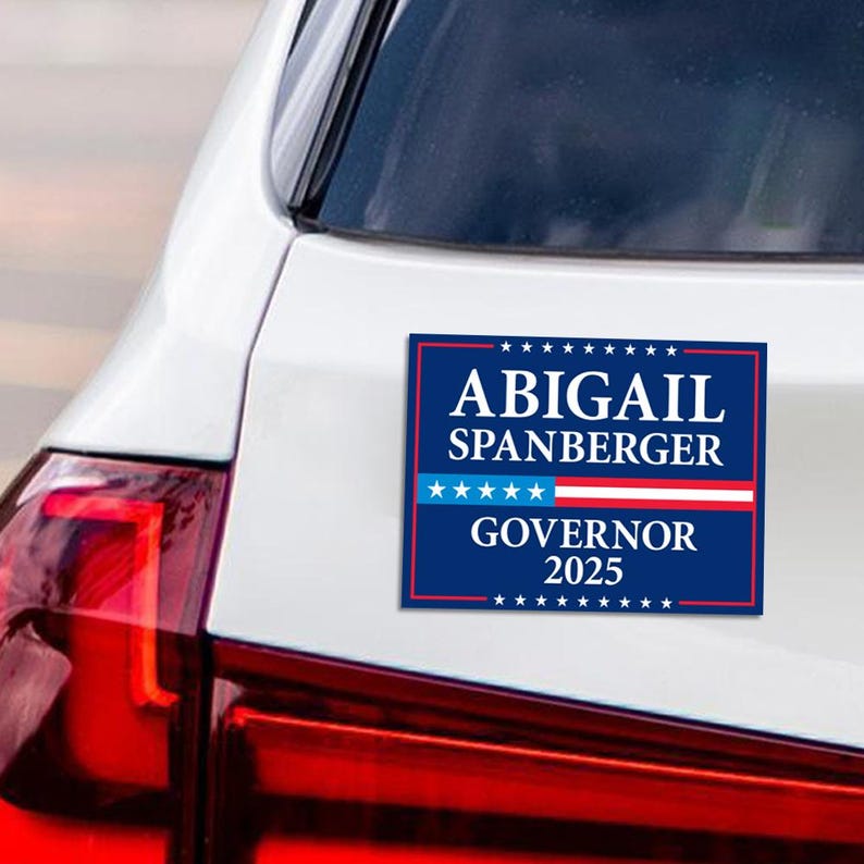 Abigail Spanberger For Virginia Governor 2025 Car Magnet - Vote Abigail Spanberger Vehicle Magnet, Governor Elections Magnet - 6" x 4.5"