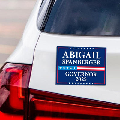 Abigail Spanberger For Virginia Governor 2025 Car Magnet - Vote Abigail Spanberger Vehicle Magnet, Governor Elections Magnet - 6" x 4.5"