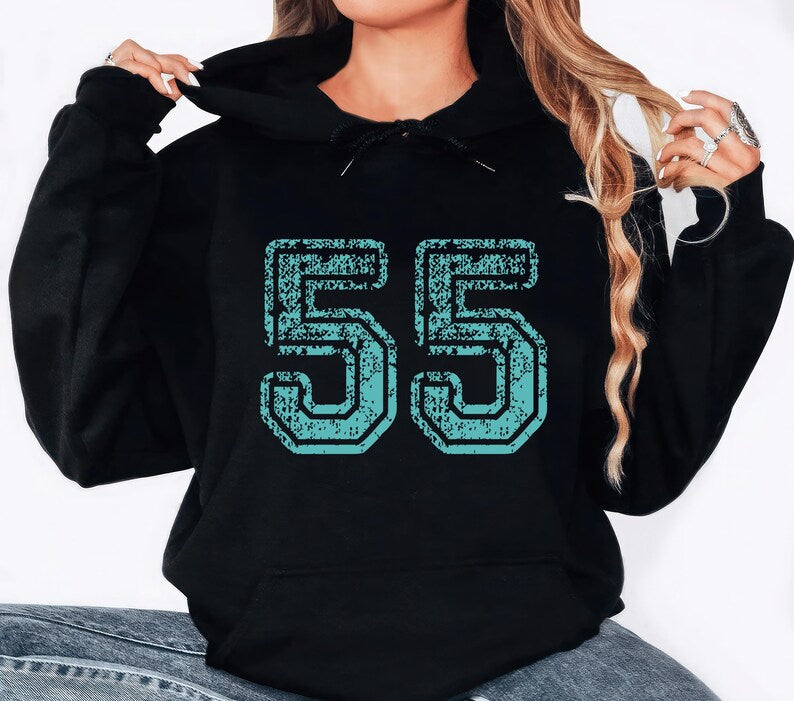 Custom Football Number Hoodie, Personalized College Football Hoodie, Game Day Team Number Hoodie