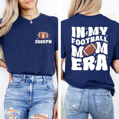 In My Football Mom Era Short Sleeve Shirt, Custom Football Mom Game Day Tee, Sport Mom Short Sleeve Shirt