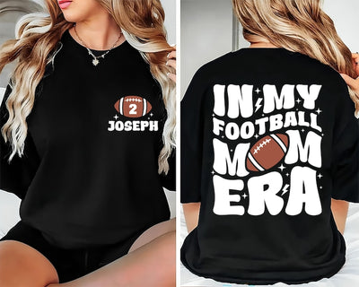 In My Football Mom Era Short Sleeve Shirt, Custom Football Mom Game Day Tee, Sport Mom Short Sleeve Shirt