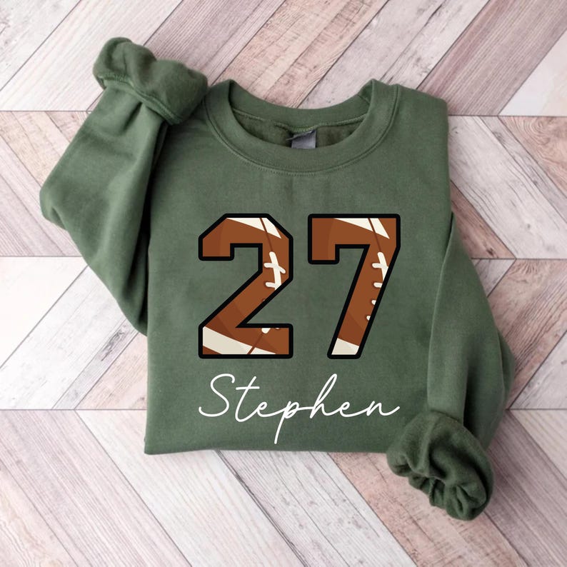 Custom Football Number Sweatshirt, Personalized Player or Mom Football SweatShirt, Sports Mom SweatShirt