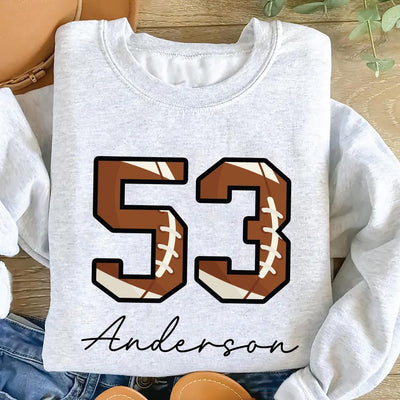 Custom Football Number Sweatshirt, Personalized Player or Mom Football SweatShirt, Sports Mom SweatShirt