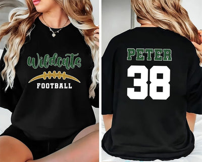 Custom Football Mascot Short Sleeve Shirt, Personalized Team Spirit Tee, Football Mom Short Sleeve Shirt