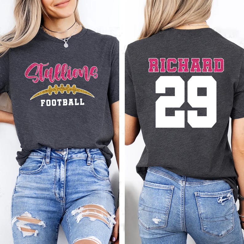 Custom Football Mascot Short Sleeve Shirt, Personalized Team Spirit Tee, Football Mom Short Sleeve Shirt