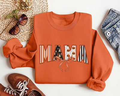 Coquette Halloween Mama Sweatshirt, Retro Spooky Mama Fall SweatShirt, Cute Halloween Mom SweatShirt, Coquette Fall SweatShirt