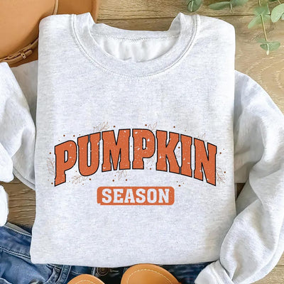 Retro Pumpkin Season Sweatshirt, Cute Fall Halloween SweatShirt for Women, Autumn Thanksgiving SweatShirt