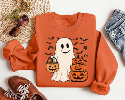 Ghost Halloween Sweatshirt, Women’s Halloween Party SweatShirt, Cute Fall Costume SweatShirt, Spooky Season SweatShirt