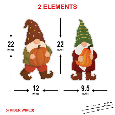 Fall Gnome Yard Signs with Pumpkins and Stakes, Outdoor Autumn Lawn Decorations, Thanksgiving Garden Decor for Porch, Patio, or Yard Display