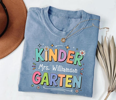 Personalized Kindergarten Teacher Shirt, Custom Teacher Shirt