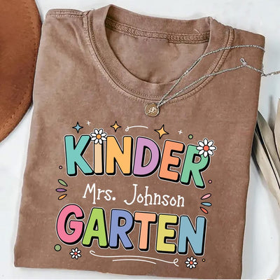 Personalized Kindergarten Teacher Shirt, Custom Teacher Shirt