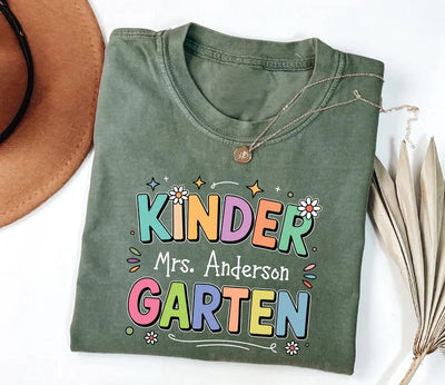 Personalized Kindergarten Teacher Shirt, Custom Teacher Shirt