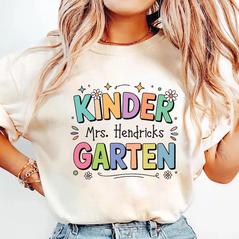 Personalized Kindergarten Teacher Shirt, Custom Teacher Shirt