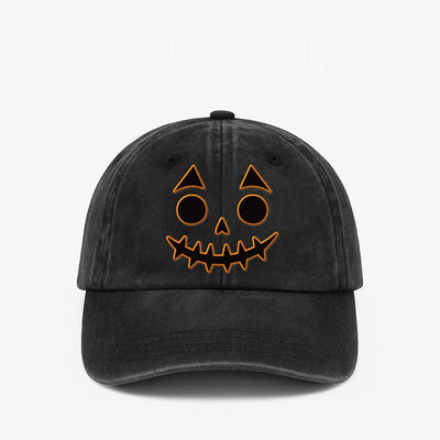 Jack-o-lantern Pumpkin Embroidered Hat, Spooky Season Baseball Cap, Halloween Costume Hat, Vintage Dad Cap, Cute Halloween Gift