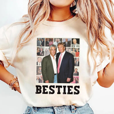 Besties Trump Epstein Shirt, Anti-Trump Political Shirt, Anti MAGA Leftist Tee