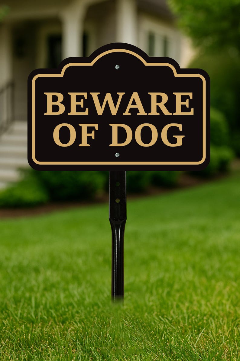 3 Pack Beware of Dog Yard Sign with 16" Stake, Rust-Free Aluminum Warning Sign, Home Security Not Responsible Lawn Sign, Outdoor Dog Alert