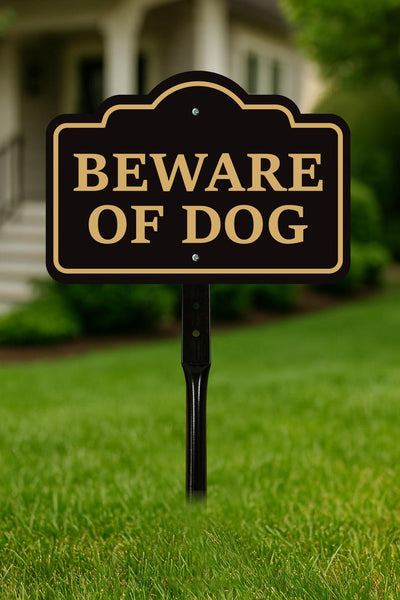 3 Pack Beware of Dog Yard Sign with 16" Stake, Rust-Free Aluminum Warning Sign, Home Security Not Responsible Lawn Sign, Outdoor Dog Alert