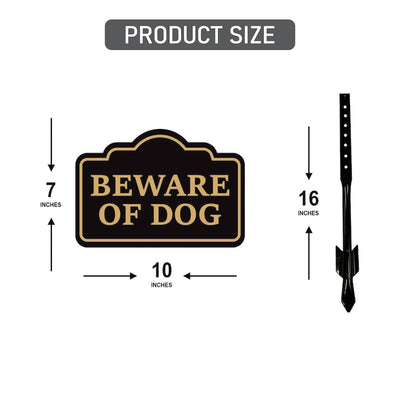 3 Pack Beware of Dog Yard Sign with 16" Stake, Rust-Free Aluminum Warning Sign, Home Security Not Responsible Lawn Sign, Outdoor Dog Alert