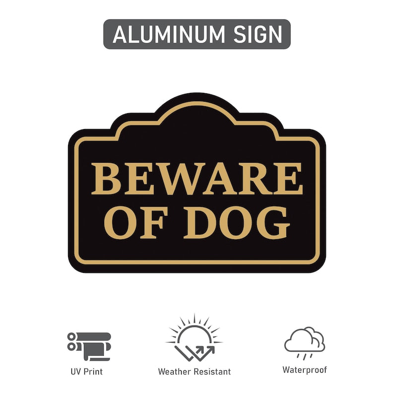 3 Pack Beware of Dog Yard Sign with 16" Stake, Rust-Free Aluminum Warning Sign, Home Security Not Responsible Lawn Sign, Outdoor Dog Alert