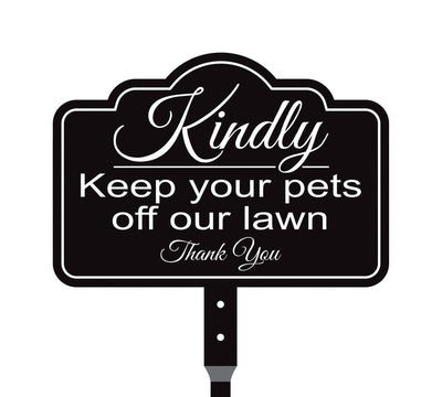 3 Pack Keep Pets Off Lawn Yard Sign with 16" Stake, Rust-Free Aluminum Outdoor Warning Sign, Kindly Keep Pets Off Grass, Dog Cat Deterrent